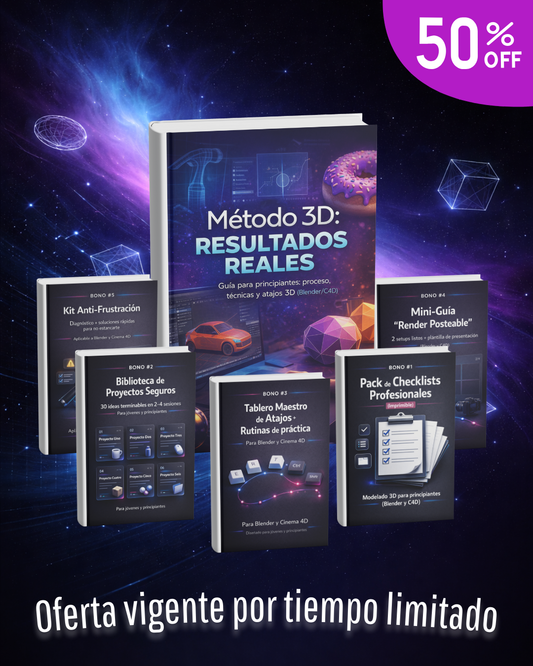 Método 3D: Resultados Reales (Blender y Cinema 4D) – Guía Práctica para Principiantes